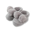Topsy Pom Pom Baby Bootees Hand Crocheted Cotton