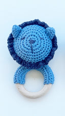 Leo Baby Teether Rattle Cotton and Beech Wood