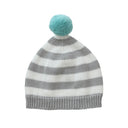 Mason Stripe Baby Hat Cotton Knit with Pompom