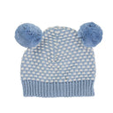 Arkie Baby Hat - Cotton Waffle Knit with Double Pompoms