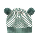 Arkie Baby Hat - Cotton Waffle Knit with Double Pompoms