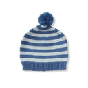 Jamie Baby Hat Soft Cotton Striped Knit with Pompom