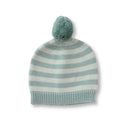 Jamie Baby Hat Soft Cotton Striped Knit with Pompom