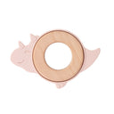 Dinosaur Baby Teether - Silicone and Wood