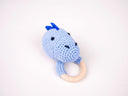 Dinosaur Baby Teether Rattle - Cotton and Beech Wood