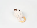 Dinosaur Baby Teether Rattle - Cotton and Beech Wood