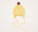Huggie Baby Bonnet Garter Knit with Pompom