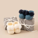 Topsy Pom Pom Baby Bootees Hand Crocheted Cotton