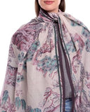 Aven Toile-Style Scenic Village Print Wool Silk Cashmere Scarf