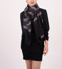 Mae Woven Stripe Wool Silk Scarf