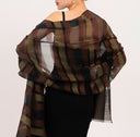 Mae Woven Stripe Wool Silk Scarf