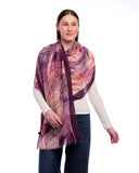 Aura Foliage Print Wool Modal Scarf