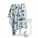 Cars and Stars Baby Blanket Blue in Blue