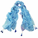 Angelica Tassel Scarf - Blue in Blue