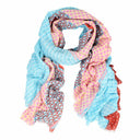 Collage Cotton Scarf Navy in Coral