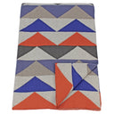 Zigzag Knitted Throw Blue in Blue