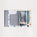 Little Floral Mouse Luxury Baby Gift Set – Grey Knit Blanket & Toy | Baby Shower Gift | Vintage Style