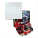 Graffiti Red Pure Merino Wool Scarf in Gift Boxed
