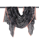 Harris Wool Silk Scarf - Blue in Black