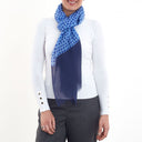 Nuovo Spot Hand Printed Wool Scarf Navy in Navy