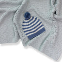 Jamie Baby Hat Soft Cotton Striped Knit with Pompom