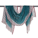 Bounce Dipped Pure Wool Silk Scarf Teal in Teal