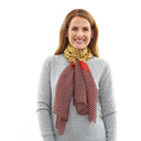 Neeve Silk Scarf in Gold/Wine