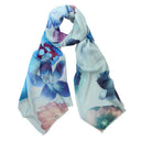 Astrid Flower Scarf - Blue in Blue