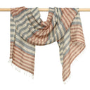 Ariana Linen Scarf - Khaki in Charcoal