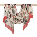 Botanic Modal Scarf Coral Red in Coral-Red