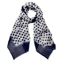 Darby Spot Hand Printed Melange Wool Silk Scarf