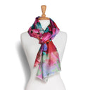 Flower Silk Scarf - Cyclamen in Cyclamen
