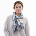 Ikat Print Scarf Pewter in Pewter