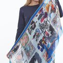 Harper Retro Scarf - Blue in Blue
