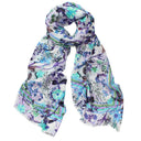 Flower Rainbow Pure Modal Scarf - Blue in Blue