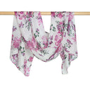Flower Hand Printed Silk Scarf - Pink in Pink