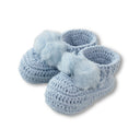 Topsy Pom Pom Baby Bootees Hand Crocheted Cotton