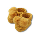 Topsy Pom Pom Baby Bootees Hand Crocheted Cotton