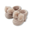 Topsy Pom Pom Baby Bootees Hand Crocheted Cotton