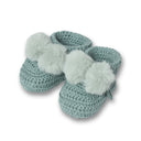 Topsy Pom Pom Baby Bootees Hand Crocheted Cotton