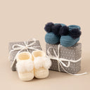 Topsy Pom Pom Baby Bootees Hand Crocheted Cotton