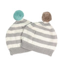 Mason Stripe Baby Hat Cotton Knit with Pompom