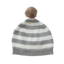 Mason Stripe Baby Hat Cotton Knit with Pompom