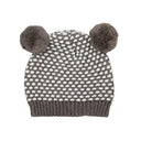 Arkie Baby Hat - Cotton Waffle Knit with Double Pompoms