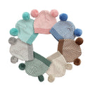 Arkie Baby Hat - Cotton Waffle Knit with Double Pompoms