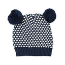 Arkie Baby Hat - Cotton Waffle Knit with Double Pompoms