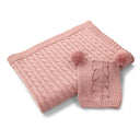 Sammi Cable Baby Blanket Pink