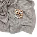 Bailey Pointelle Baby Stroller Blanket - Grey