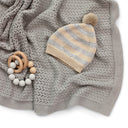 Bailey Pointelle Baby Stroller Blanket - Grey