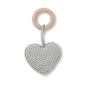 Heart Baby Teether - Cotton and Wood